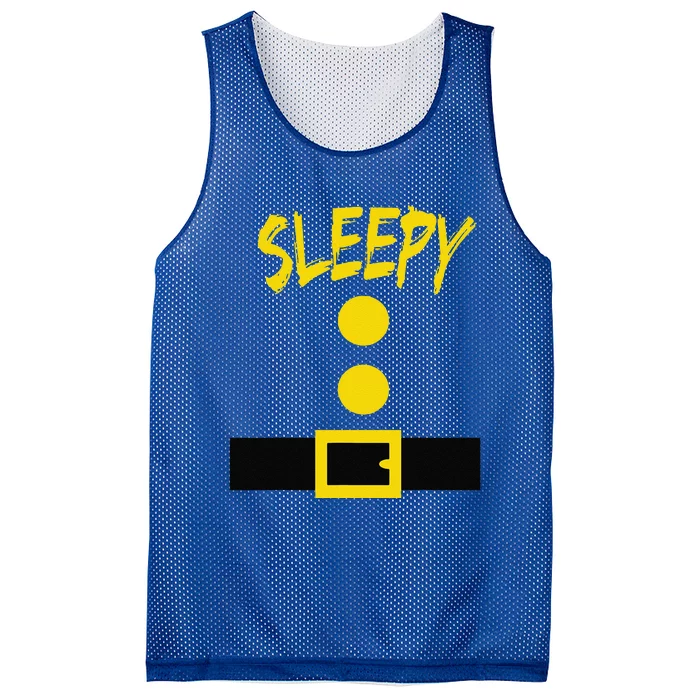 Dwarf Costume Funny Halloween Gift Idea Sleepy Mesh Reversible Basketball Jersey Tank