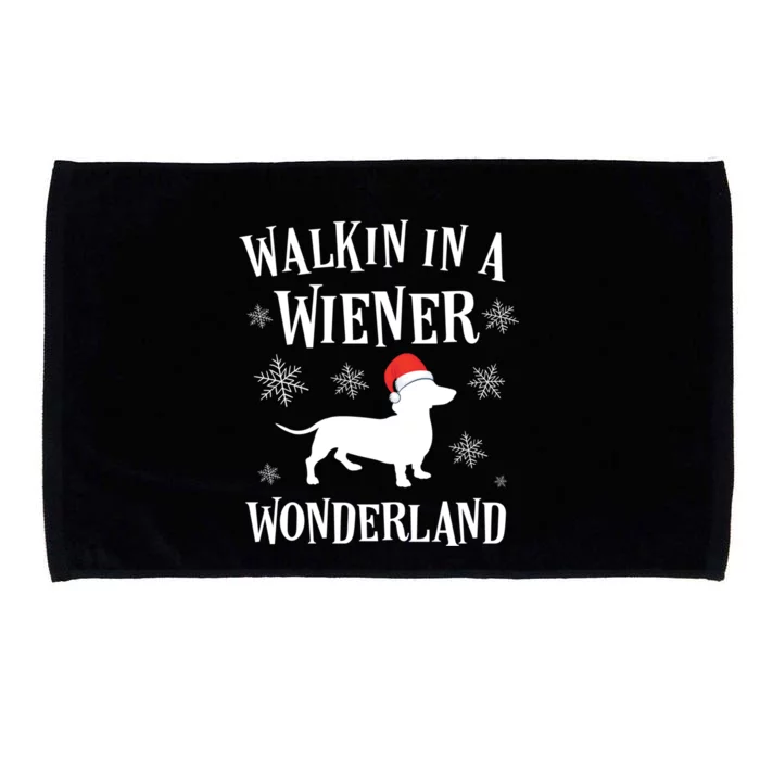 Dachshund Christmas Funny Doxie Wiener Wonderland Holiday Cool Gift Microfiber Hand Towel