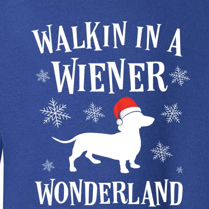 Dachshund Christmas Funny Doxie Wiener Wonderland Holiday Cool Gift Toddler Sweatshirt