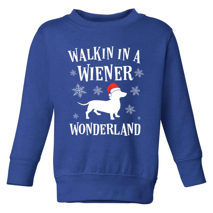 Dachshund Christmas Funny Doxie Wiener Wonderland Holiday Cool Gift Toddler Sweatshirt