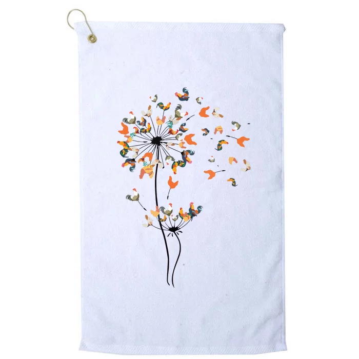 Dandelion Chicken Flower Shirts Floral Chicken Tree Lover Platinum Collection Golf Towel