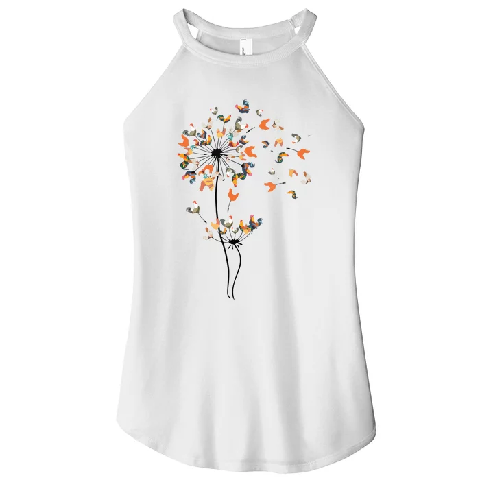 Dandelion Chicken Flower Shirts Floral Chicken Tree Lover Women’s Perfect Tri Rocker Tank