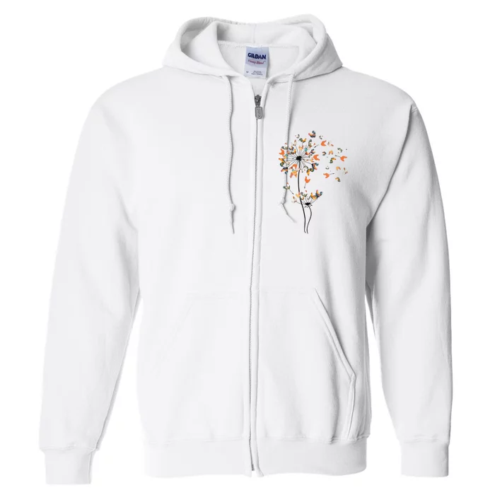 Dandelion Chicken Flower Shirts Floral Chicken Tree Lover Full Zip Hoodie