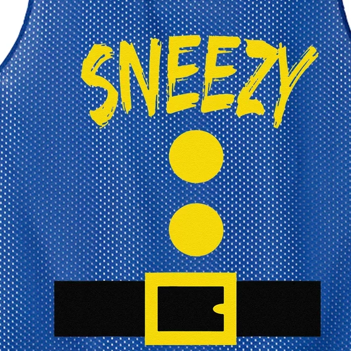 Dwarf Costume Funny Halloween Gift Idea Sneezy Mesh Reversible Basketball Jersey Tank