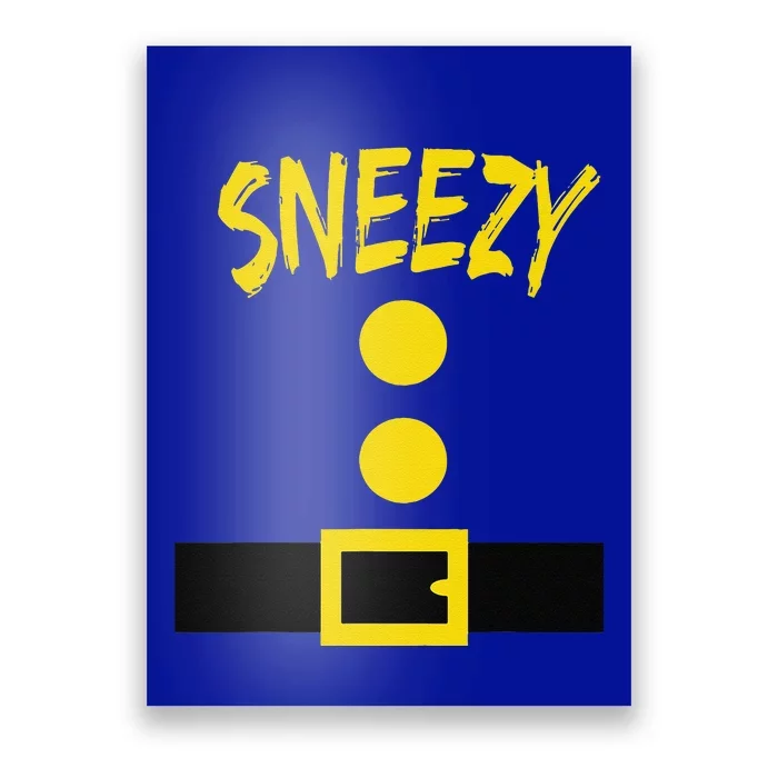 Dwarf Costume Funny Halloween Gift Idea Sneezy Poster