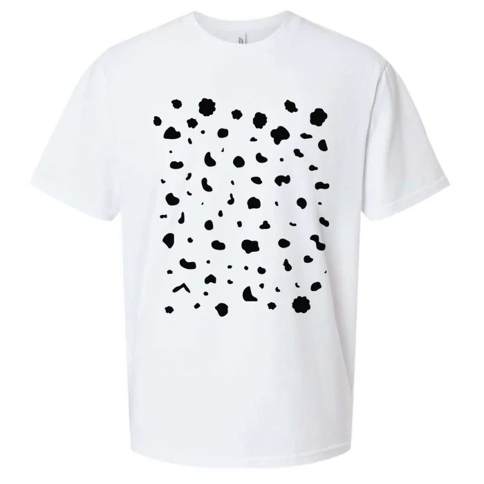 Dalmatian Costume Funny Halloween Party Dalmatian Dog Lovers Sueded Cloud Jersey T-Shirt