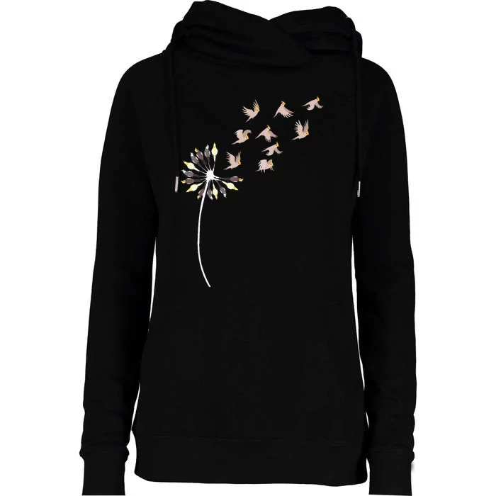 Dandelion Cockatiels For Cockatiel Lover Cockatiel Womens Funnel Neck Pullover Hood