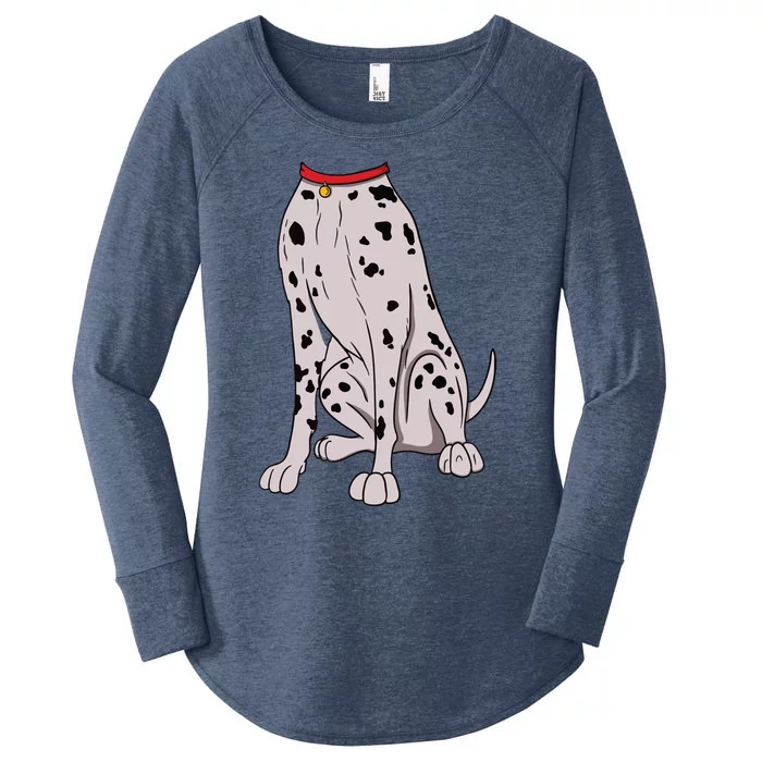 Dalmatian Costume For Halloween Dog Animal Cosplay Women's Perfect Tri Tunic Long Sleeve Shirt