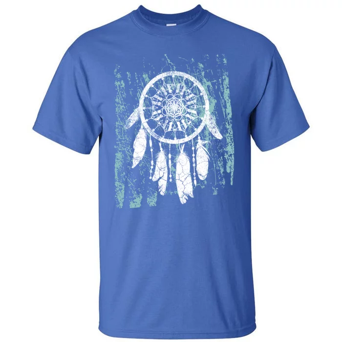 Dream Catcher Feathers Tribal Native American Boho Tapestry Gift Tall T-Shirt