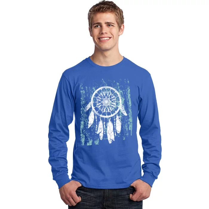 Dream Catcher Feathers Tribal Native American Boho Tapestry Gift Tall Long Sleeve T-Shirt