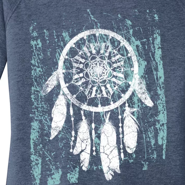 Dream Catcher Feathers Tribal Native American Boho Tapestry Gift Women's Perfect Tri Tunic Long Sleeve Shirt