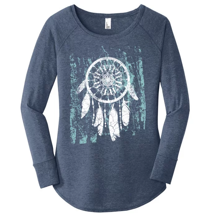 Dream Catcher Feathers Tribal Native American Boho Tapestry Gift Women's Perfect Tri Tunic Long Sleeve Shirt