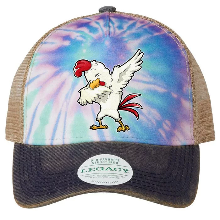 Dabbing Chicken Farmer Farm Dab Funny Farming Legacy Tie Dye Trucker Hat