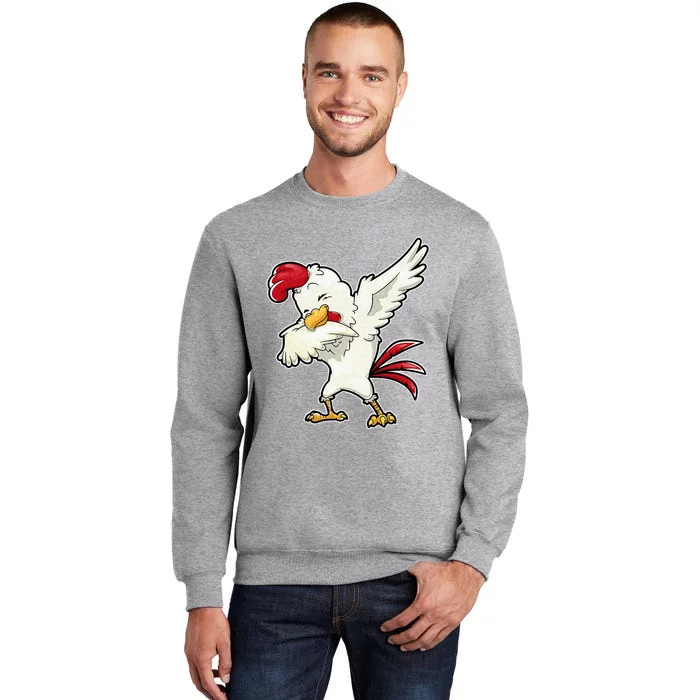 Dabbing Chicken Farmer Farm Dab Funny Farming Tall Sweatshirt