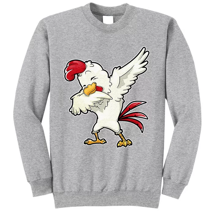 Dabbing Chicken Farmer Farm Dab Funny Farming Tall Sweatshirt