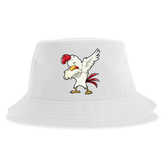 Dabbing Chicken Farmer Farm Dab Funny Farming Sustainable Bucket Hat