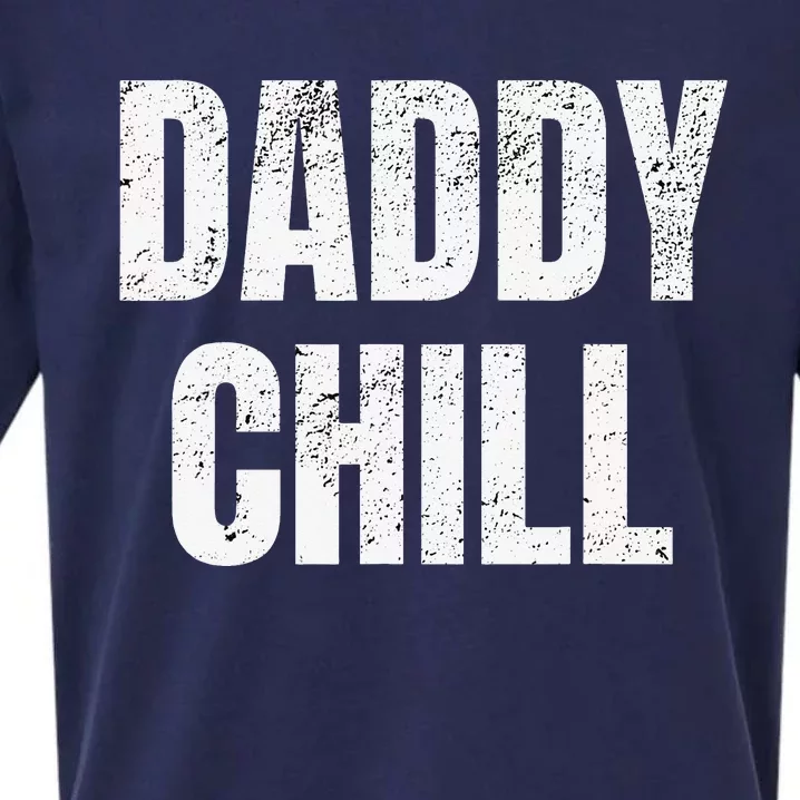 Daddy Chill Funny Viral Tik Trending Meme Distressed Sueded Cloud Jersey T-Shirt