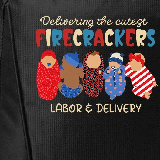 Delivering Cutest Firecrackers Labor & Delivery 4th Of July City Backpack