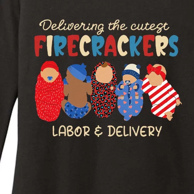 Delivering Cutest Firecrackers Labor & Delivery 4th Of July Womens CVC Long Sleeve Shirt