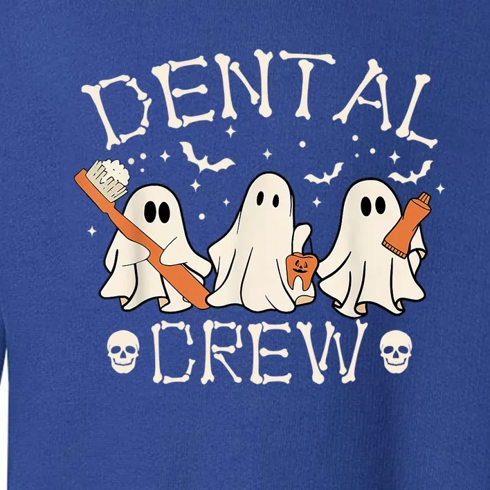 Dental Crew Funny Boo Teeth Dentist Hygiene Retro Halloween Great Gift Toddler Sweatshirt