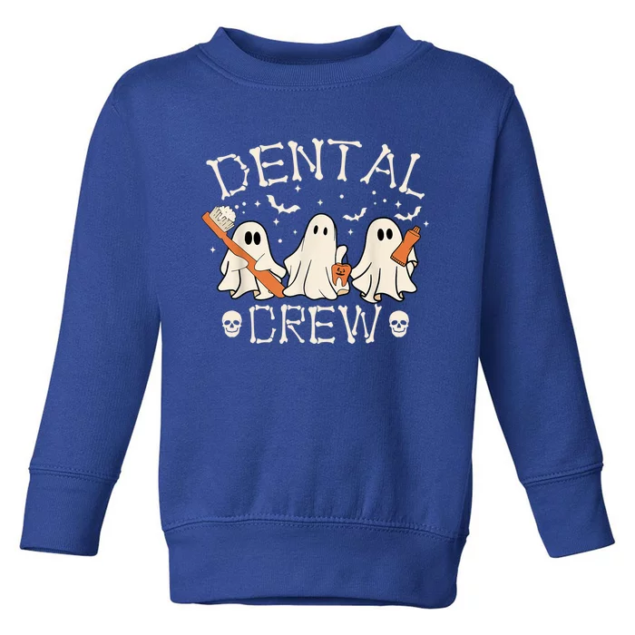 Dental Crew Funny Boo Teeth Dentist Hygiene Retro Halloween Great Gift Toddler Sweatshirt