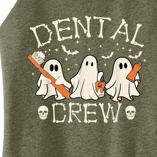 Dental Crew Funny Boo Teeth Dentist Hygiene Retro Halloween Great Gift Women’s Perfect Tri Rocker Tank