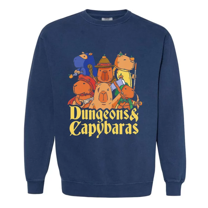 Dungeons & Capybaras Funny Capybara Lover Garment-Dyed Sweatshirt