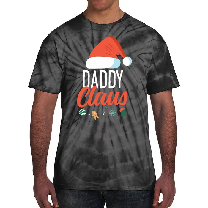 Daddy Claus Funny Family Christmas Couples Dad Santa Tie-Dye T-Shirt