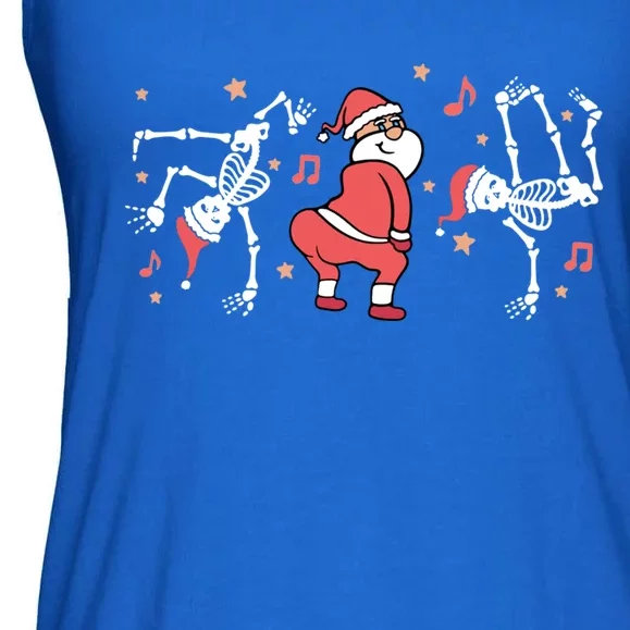 Dancing Christmas Funny Santa Skeleton Dance Xmas Gift Ladies Essential Flowy Tank