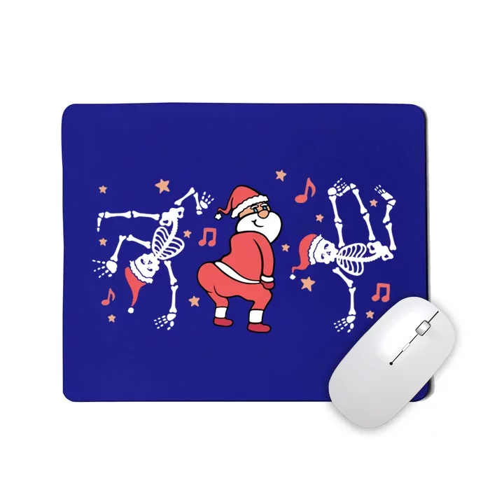 Dancing Christmas Funny Santa Skeleton Dance Xmas Gift Mousepad