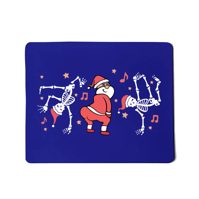 Dancing Christmas Funny Santa Skeleton Dance Xmas Gift Mousepad