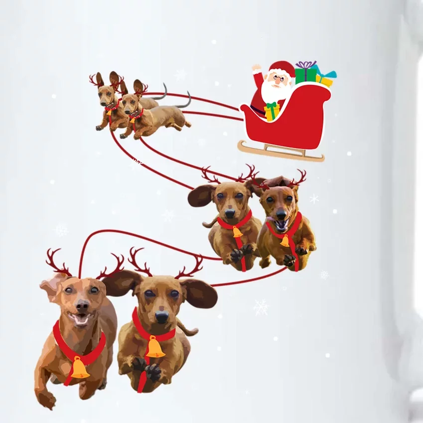 Dachshund Christmas Funny Gift Black Color Changing Mug