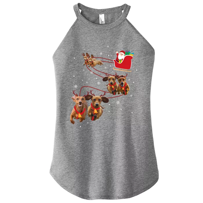 Dachshund Christmas Funny Gift Women’s Perfect Tri Rocker Tank