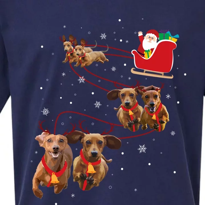 Dachshund Christmas Funny Gift Sueded Cloud Jersey T-Shirt