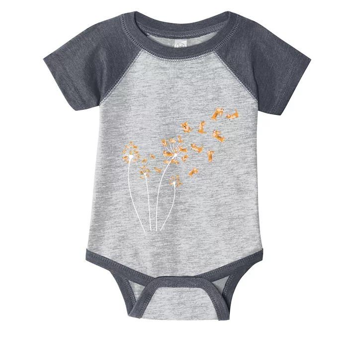 Dandelion Corgi Flower Cute Dog Lovers Infant Baby Jersey Bodysuit