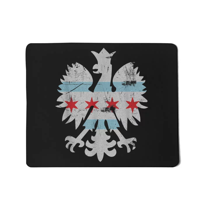 Distressed Chicago Flag Polish Poland Eagle Vintage Mousepad