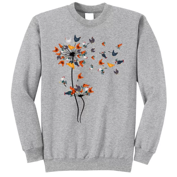 Dandelion Chicken Flower Floral Chicken Tree Lover Tall Sweatshirt