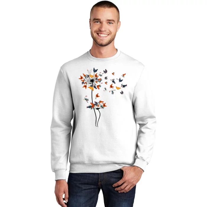 Dandelion Chicken Flower Floral Chicken Tree Lover Sweatshirt