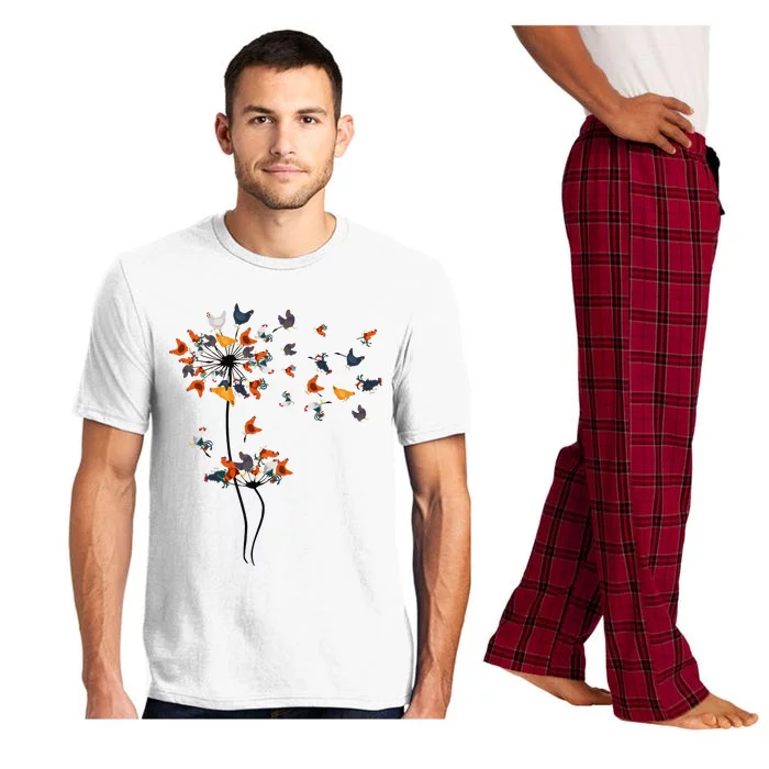 Dandelion Chicken Flower Floral Chicken Tree Lover Pajama Set