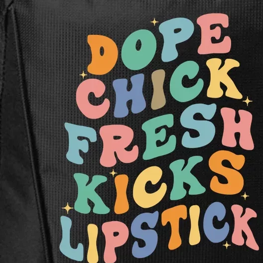 Dope Chick Fresh Kicks Lipstick Funny City Backpack