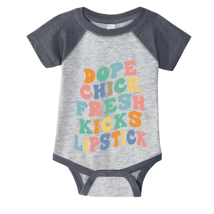 Dope Chick Fresh Kicks Lipstick Funny Infant Baby Jersey Bodysuit