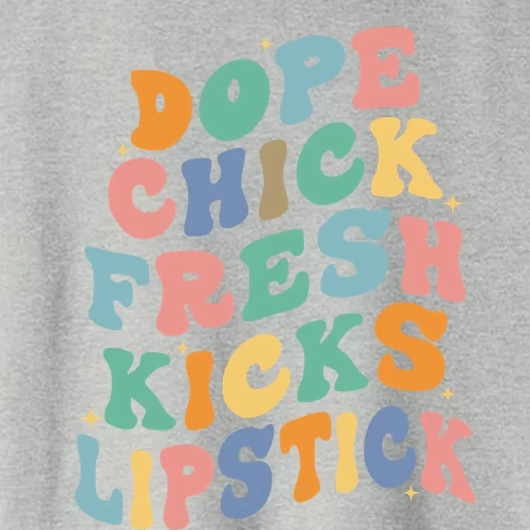 Dope Chick Fresh Kicks Lipstick Funny Women's Crop Top Tee