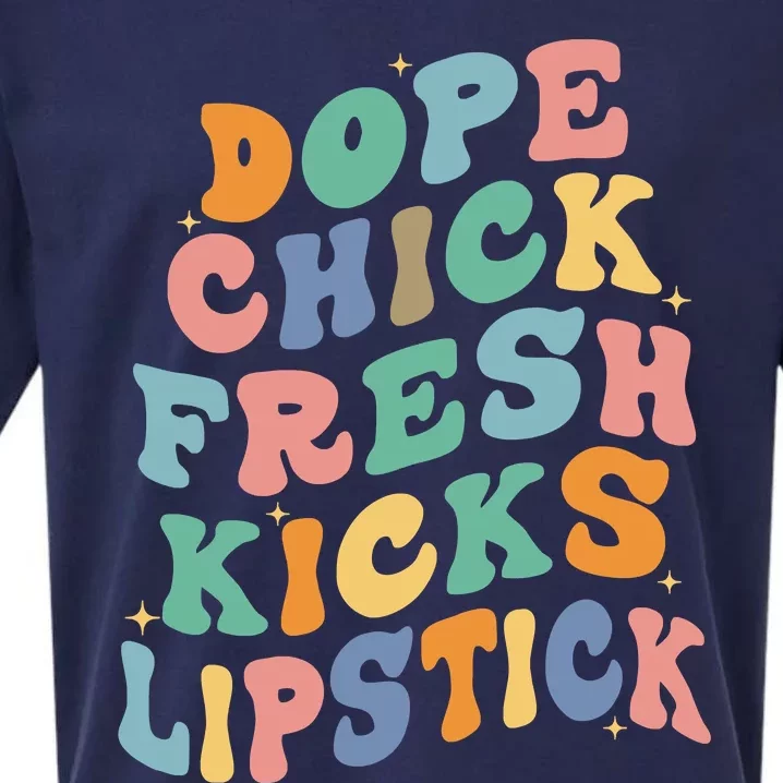 Dope Chick Fresh Kicks Lipstick Funny Sueded Cloud Jersey T-Shirt