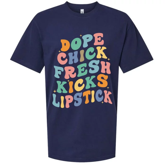 Dope Chick Fresh Kicks Lipstick Funny Sueded Cloud Jersey T-Shirt