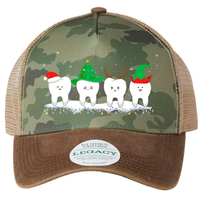 Dentist Christmas Funny Tooth Dental Gift With Xmas Hats Gift Legacy Tie Dye Trucker Hat