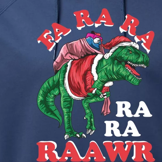 Dinosaur Christmas Fa Ra Ra Rawr T Rex Santa Merry Xmas Gift Performance Fleece Hoodie