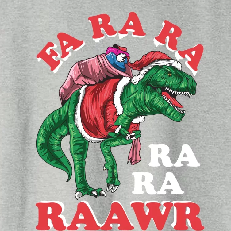 Dinosaur Christmas Fa Ra Ra Rawr T Rex Santa Merry Xmas Gift Women's Crop Top Tee