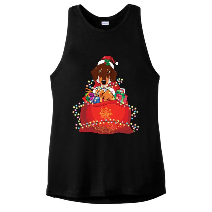 Dachshund Christmas Funny Gift Weiner Dog Lovers Xmas Gift Gift Ladies Tri-Blend Wicking Tank