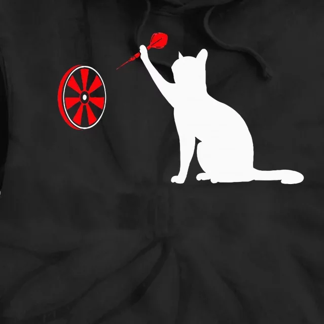 Darts Cat Funny Dart Throwing Cat Dart And Cat Lover Tie Dye Hoodie