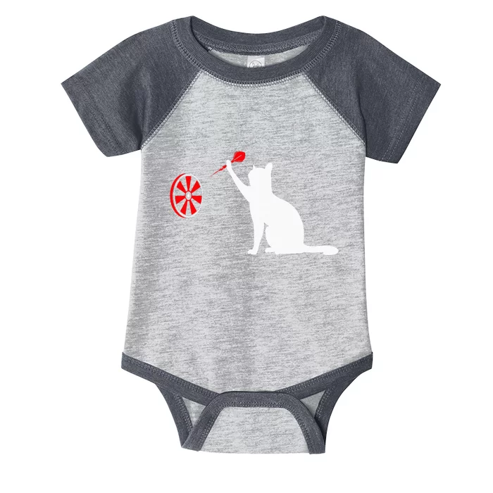 Darts Cat Funny Dart Throwing Cat Dart And Cat Lover Infant Baby Jersey Bodysuit